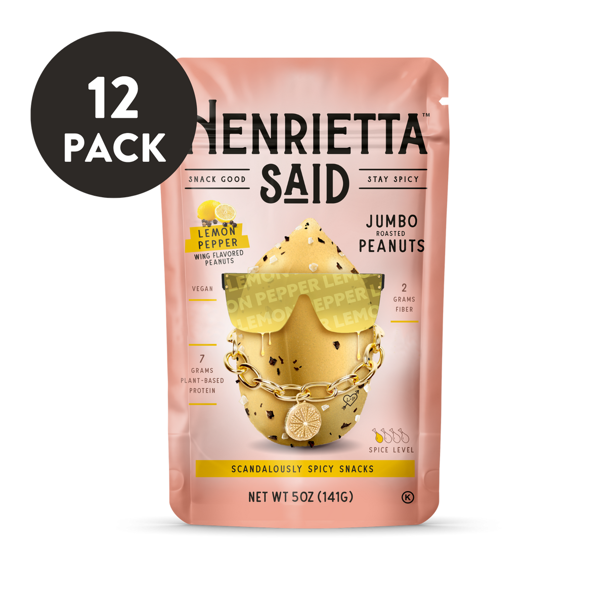 Henrietta Said – Lemon Pepper Flavored Peanuts 12 pack, 5oz each