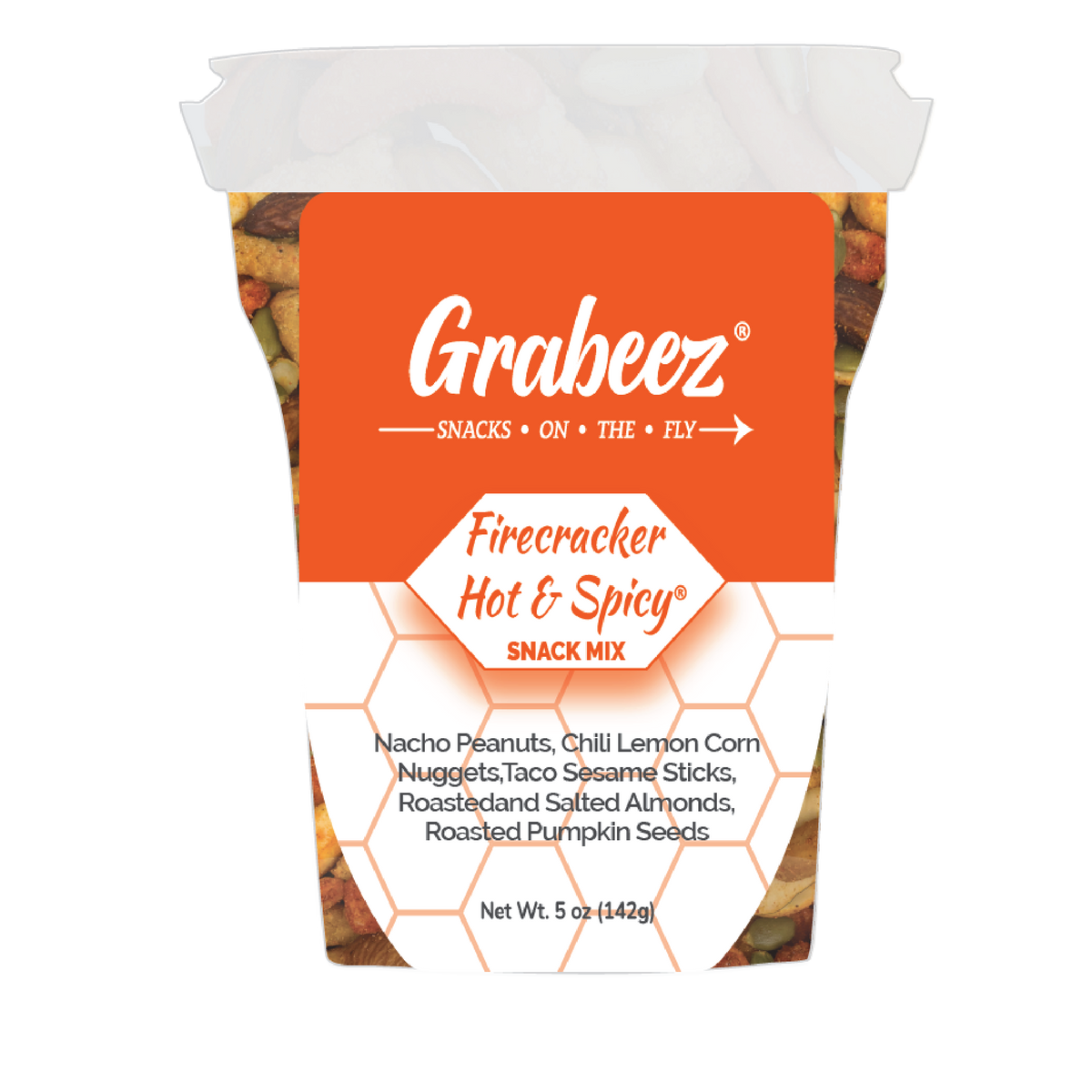 Firecracker Hot & Spicy- 12 pack, 5oz each Grabeez Snack Cups