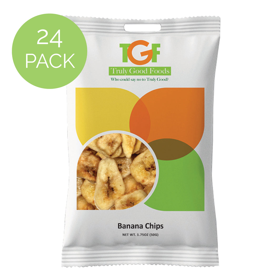 Banana Chips- 24 pack, 1.75oz snack bags