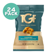 Cashews, Roasted and Salted – 24 pack, 2oz snack bags
