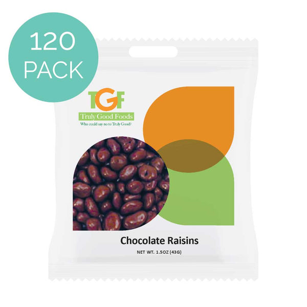 Chocolate Raisins – 120 pack, 1.5oz mini snack bags