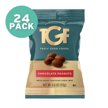 Chocolate Peanuts – 24 pack, 4oz snack bags