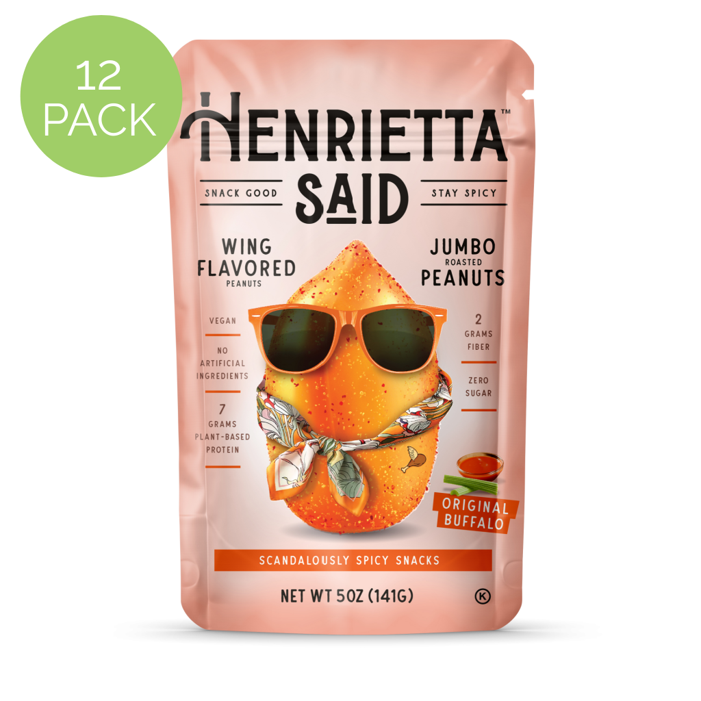 Henrietta Said  – Original Buffalo Flavored Peanuts, 12 pack, 5oz each Resealable Bags