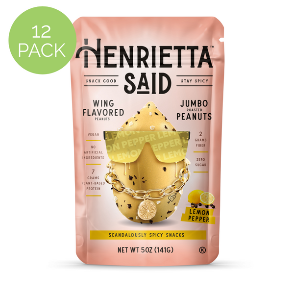 Henrietta Said  – Lemon Pepper Flavored Peanuts 12 pack, 5oz each Resealable Bags