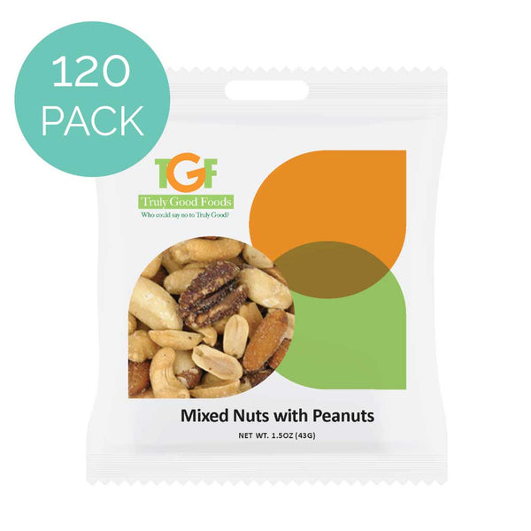Mixed Nuts with Peanuts – 120 pack 1.5oz mini snack bags