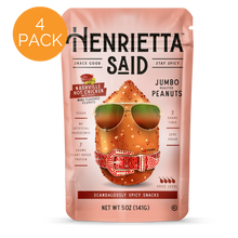 Henrietta Said  – Nashville Hot Chicken Flavored Peanuts, 4 pack, 5oz each Resealable Bags