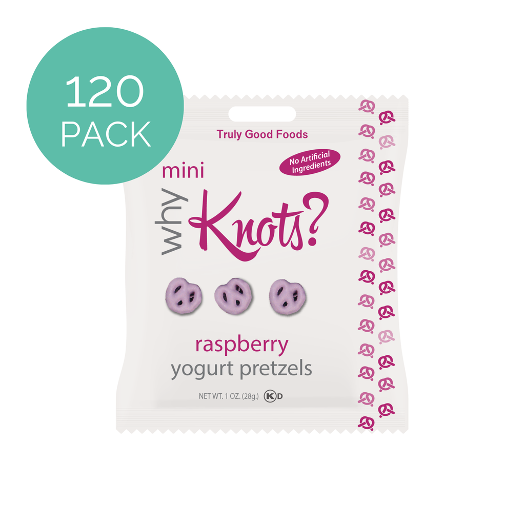 Mini Raspberry Yogurt Pretzels – 120 pack, 1.5oz mini snack bags