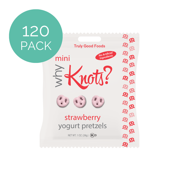 Mini Strawberry Yogurt Pretzels – 120 pack, 1.5oz mini snack bags