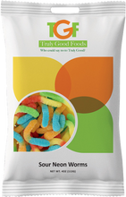 Sour Neon Worms – 24 pack, 4oz snack bags