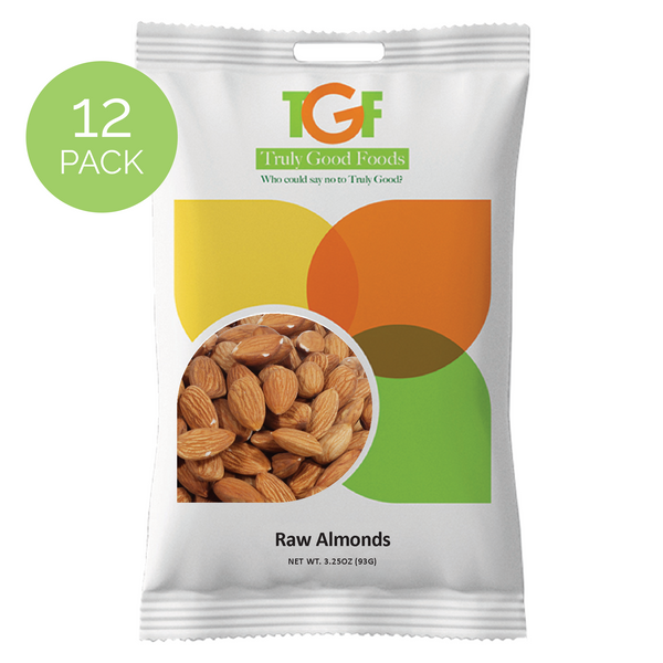Raw Almonds – 12 pack, 3.25oz snack bags