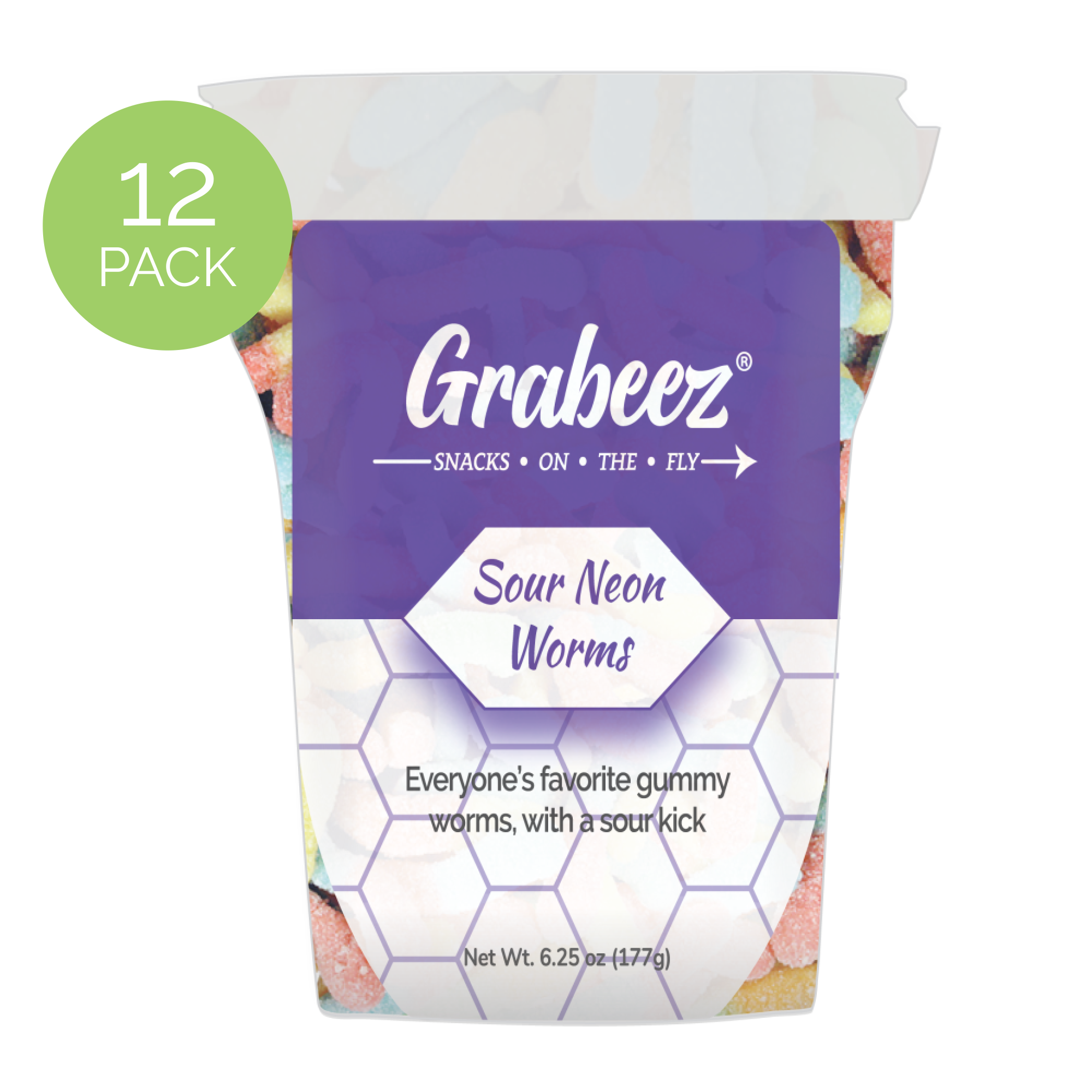 Sour Neon Worms – 12 pack, 6.25oz each Grabeez Snack Cups – Truly Sour Neon Worms – 12 pack, 6.25oz each Grabeez Snack Cups – Truly