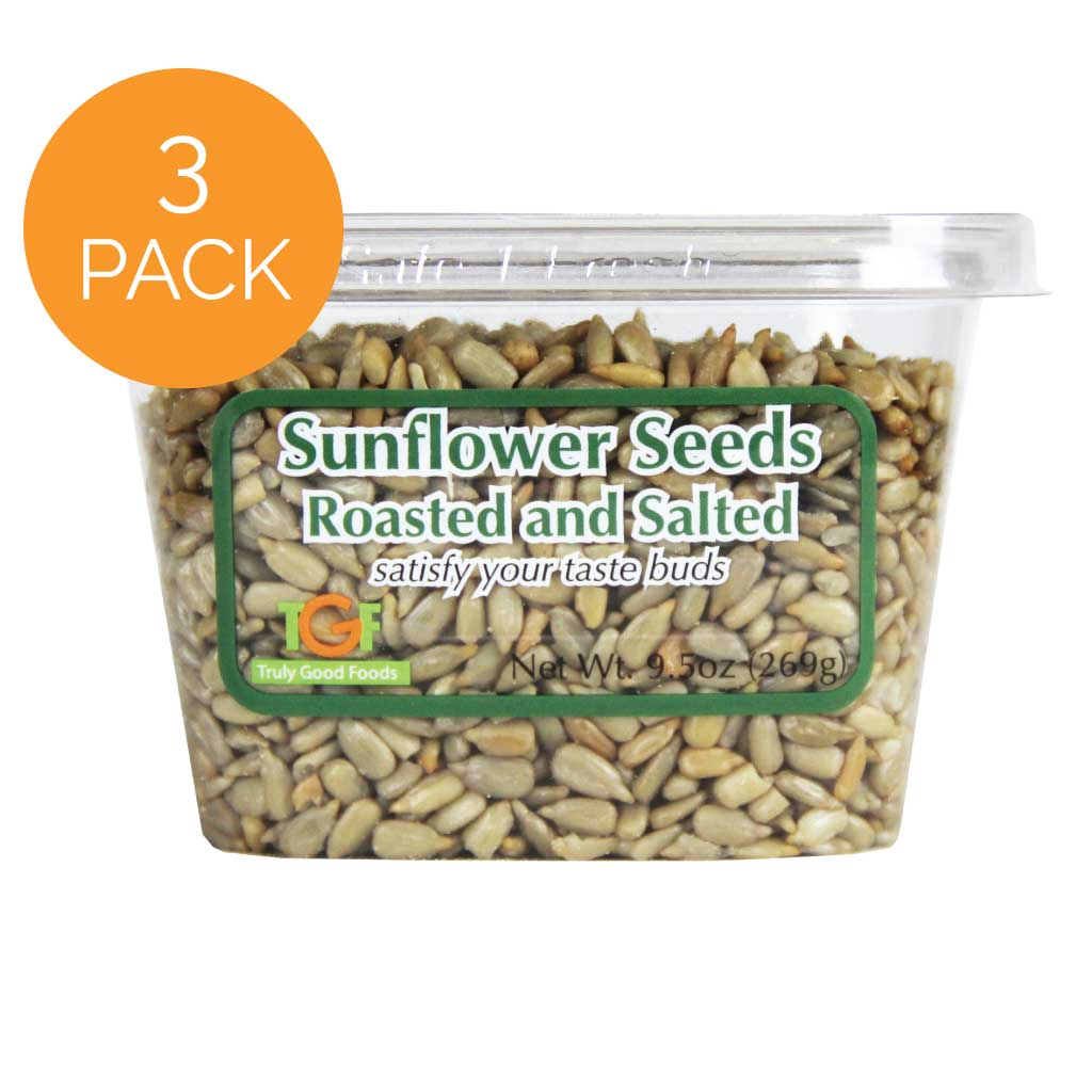 Sunflower Seeds Roasted and Salted- 3 pack, 9.5oz cubes